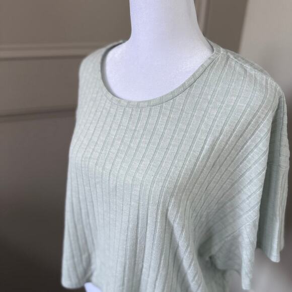 ASOS Design Light Sage Green Ribbed Oversized Tee Size 14 - Picture 4 of 7